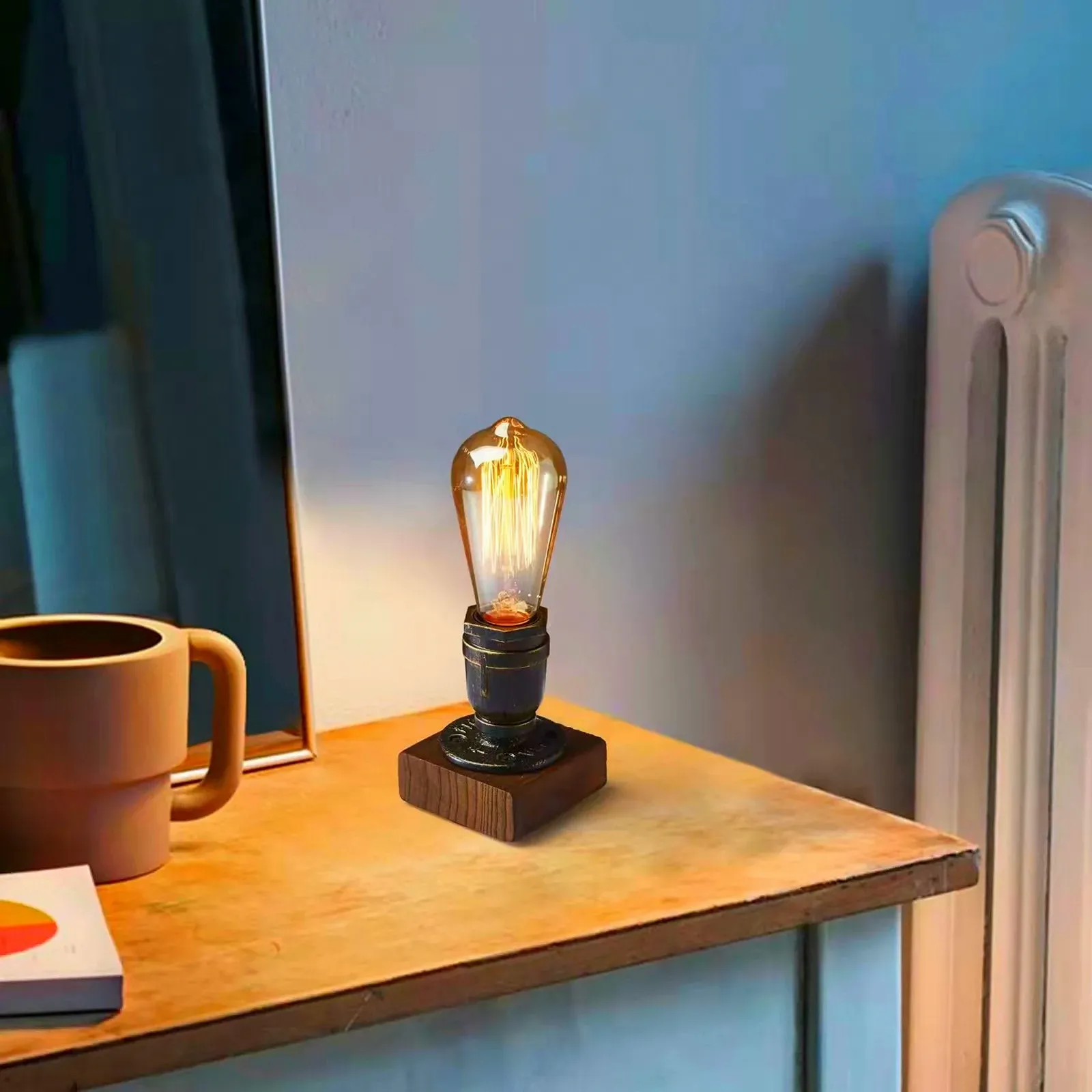 Настільна лампа XIHOME Industrial Steampunk Vintage Style Iron Retro E27, фото №3