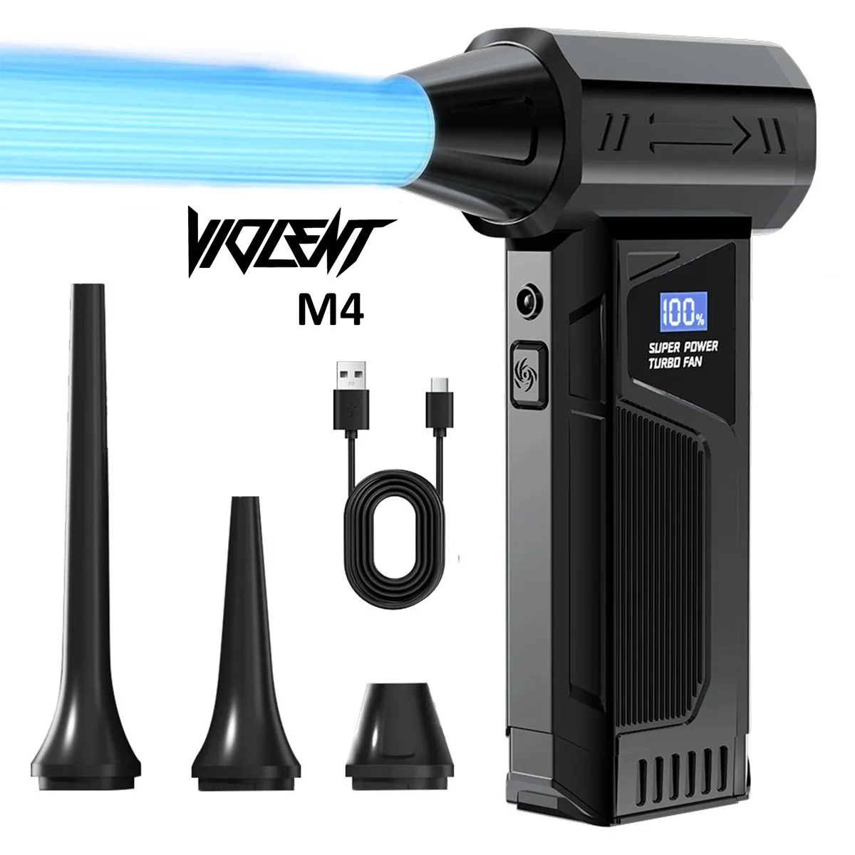 Портативний турбовентилятор Violent M4 Turbo Jet Fan 110000 RPM Black, фото №1 Портативний турбовентилятор Violent M4 Turbo Jet Fan 110000 RPM Black, фото №1