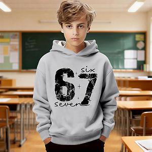 Худі для хлопчиків і дівчаток 67 Six Seven Meme з принтом synthetic.ua - Фото 1