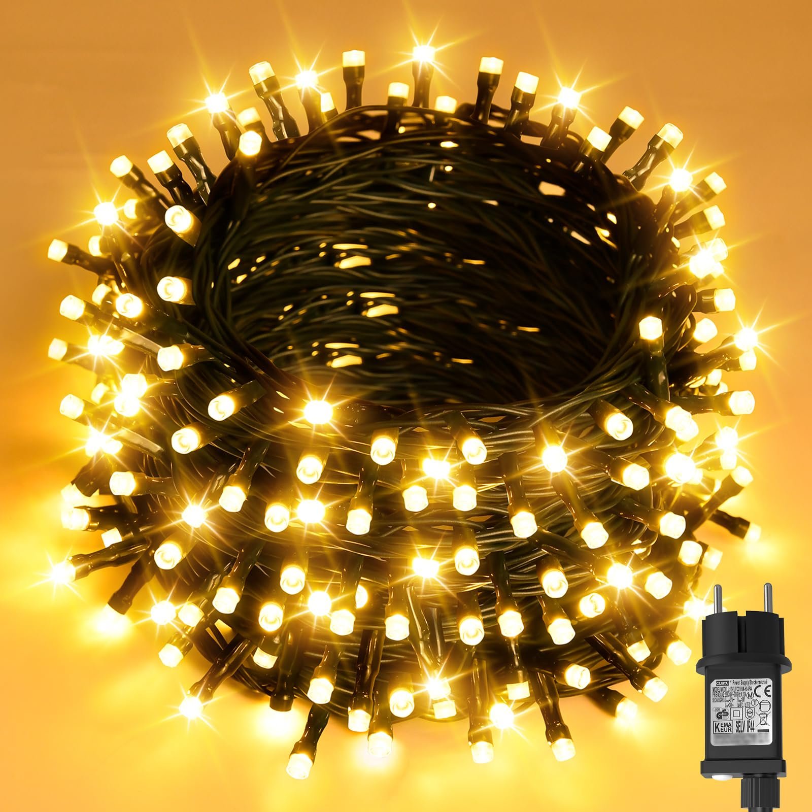 Гірлянда Cshare 20 м 200 LED, теплий білий, фото №1
