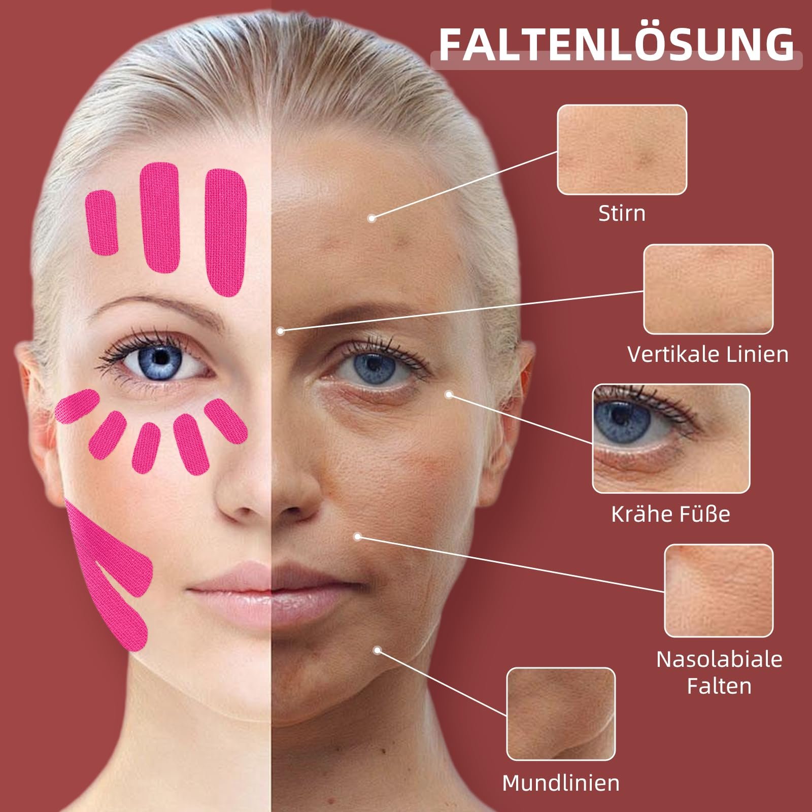 Тейп для лица Kisvic для подтяжки лица, 4 шт., фото №3