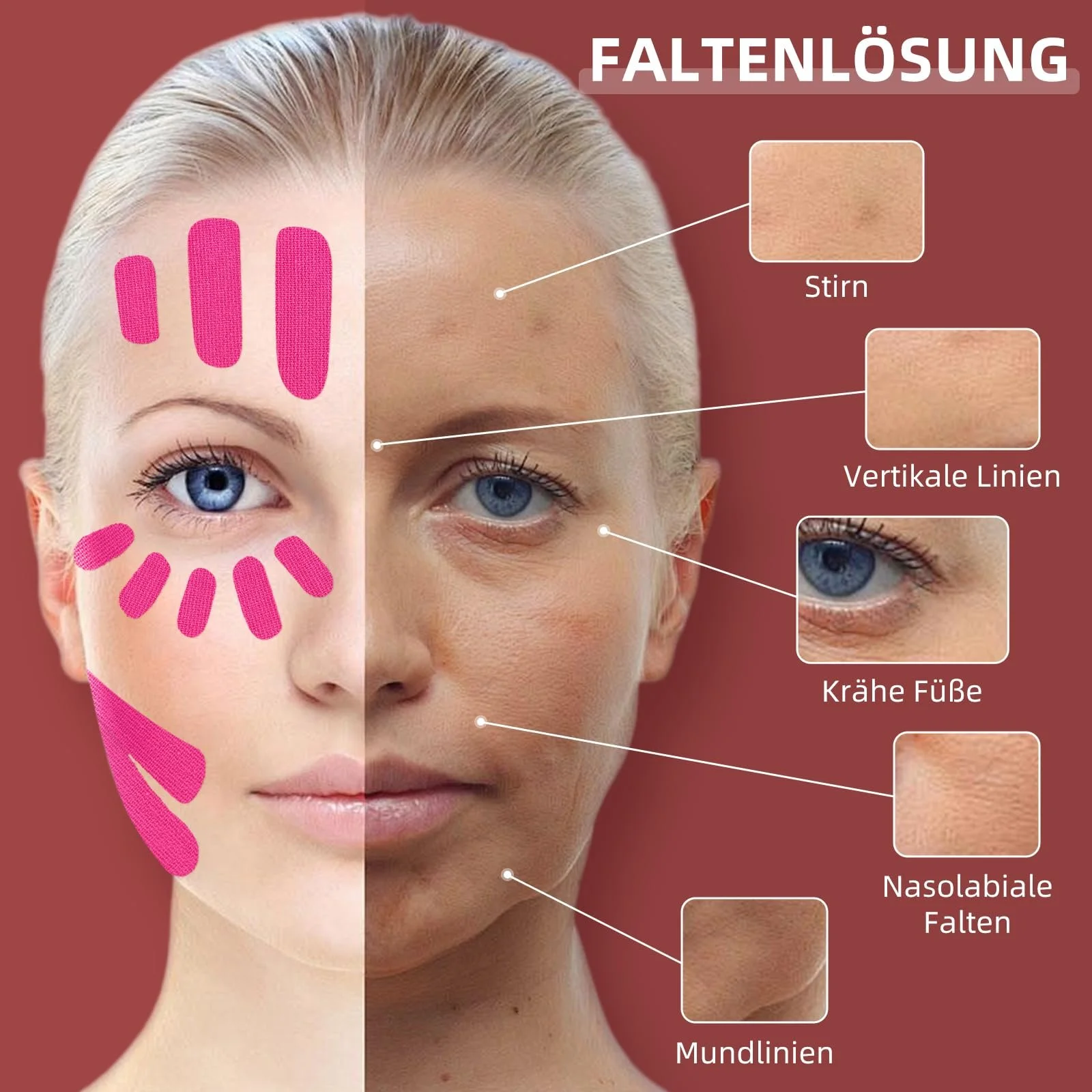 Тейп для обличчя Kisvic для підтяжки обличчя, 4 шт, фото №3