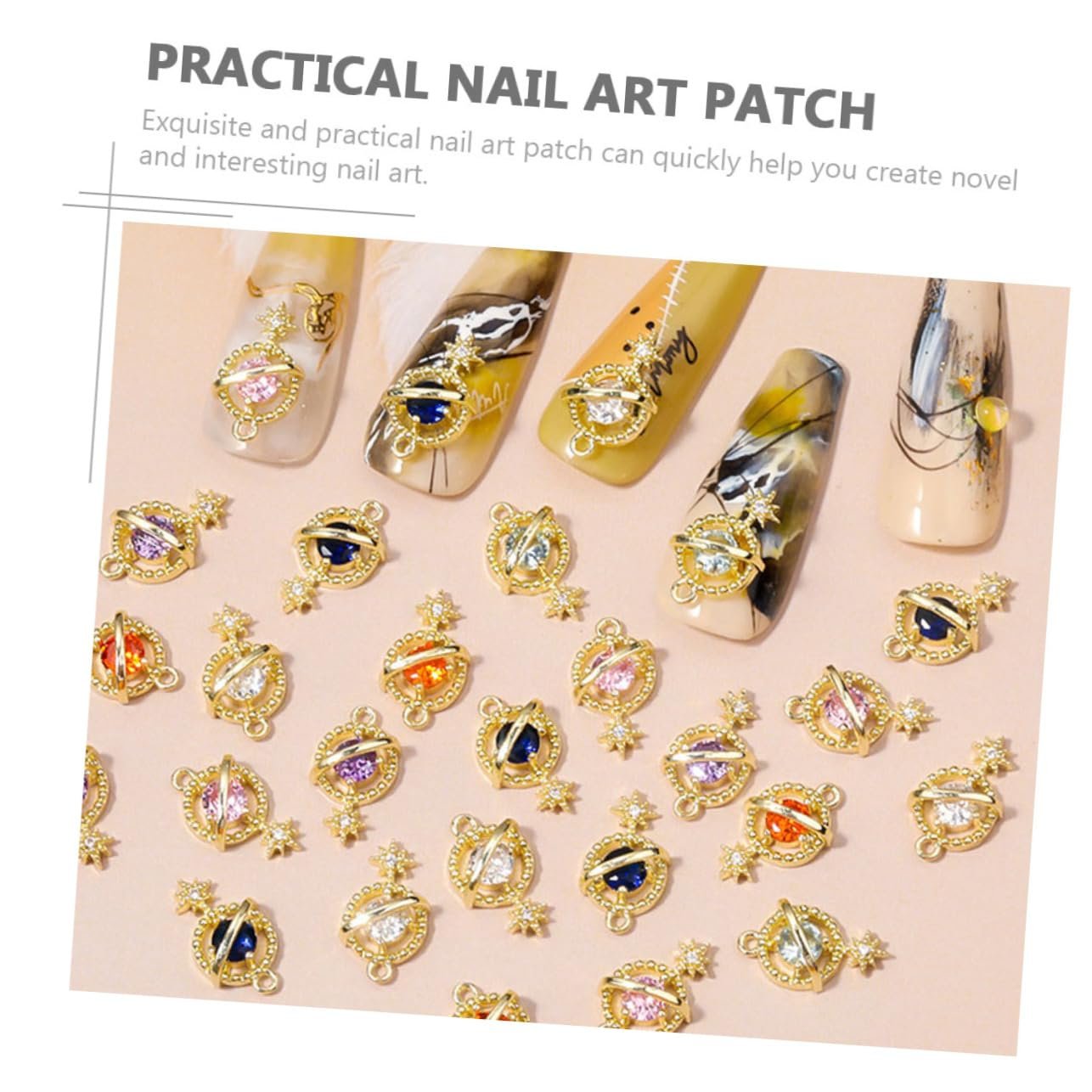 Украшения для ногтей Beavorty, 6 шт., планета, циркон, набор для маникюра, морской стиль, 3D, сплав, модные наклейки, фото №8