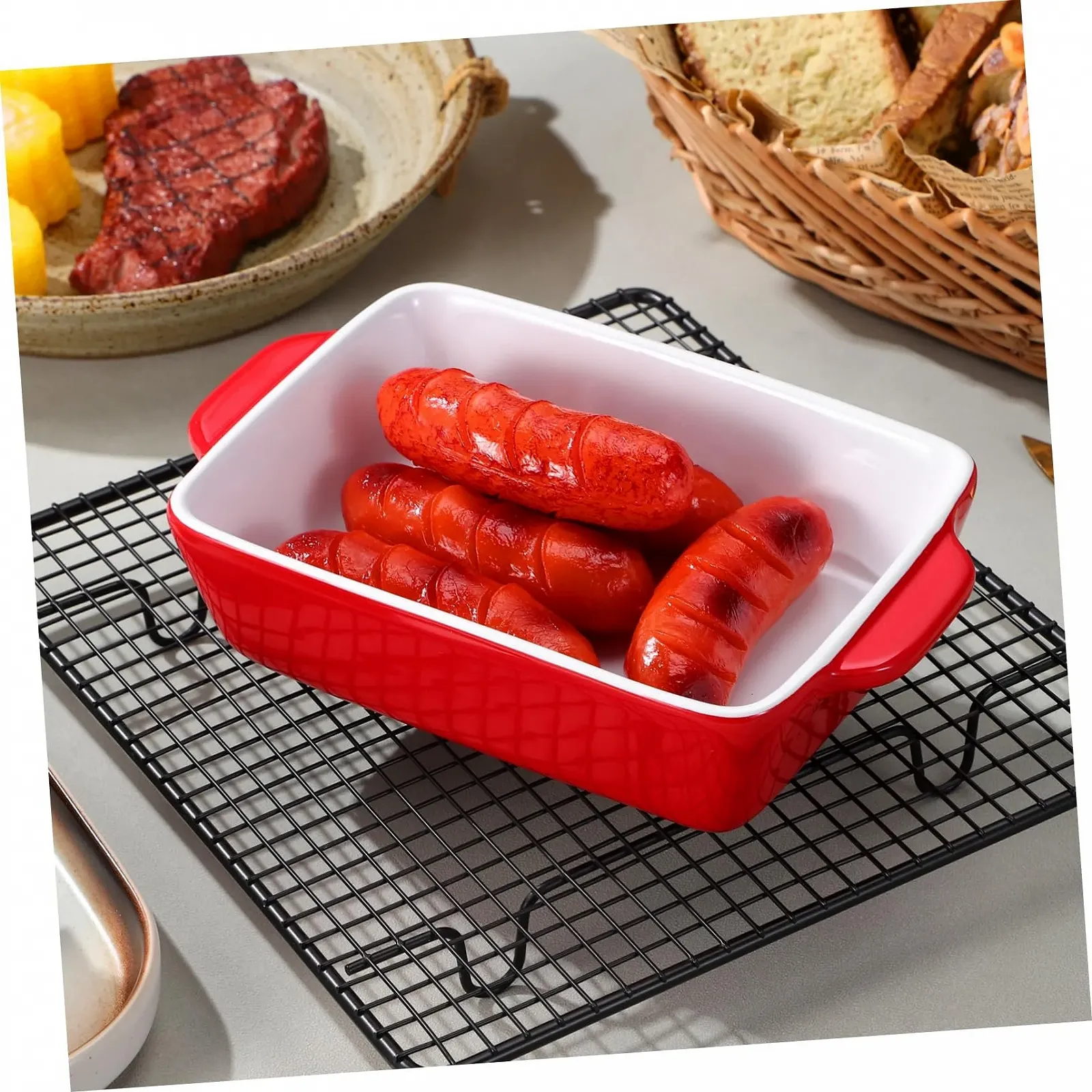 Форма для випікання ULTECHNOVO Керамічна для духовки та мікрохвильової печі рожева, фото №6