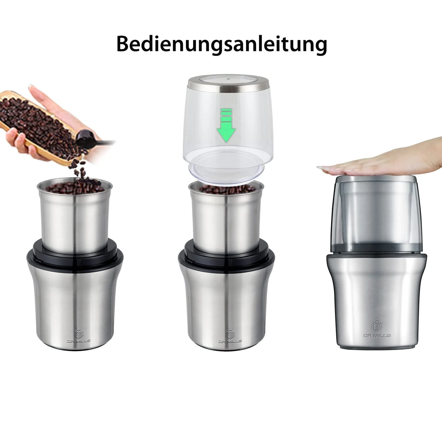 Электрическая кофемолка DR MILLS DM-7412M 70 г, фото №2