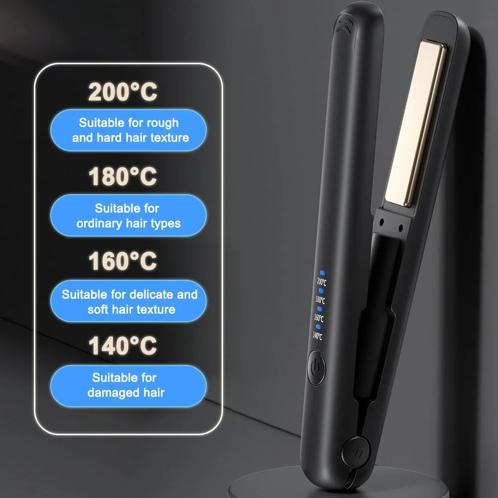 Випрямляч для волосся міні акумуляторний 2-в-1 USB 21.8x3.1cm 240g, фото №4