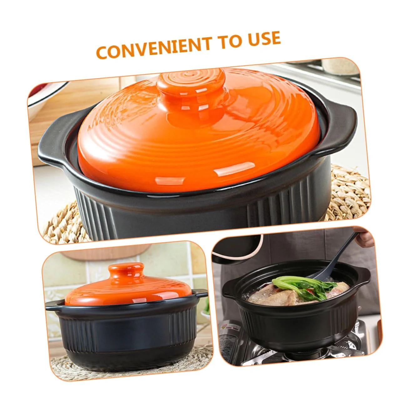 Керамическая кастрюля VICASKY Жаропрочная из глины для тушения супов и риса, фото №5 Керамическая кастрюля VICASKY Жаропрочная из глины для тушения супов и риса, фото №5