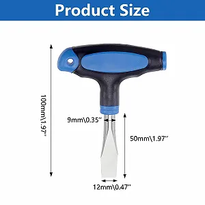 Викрутка шліцова 12 мм з T-подібною рукояткою вуглецева сталь Синій Чорний synthetic.ua - Фото 1