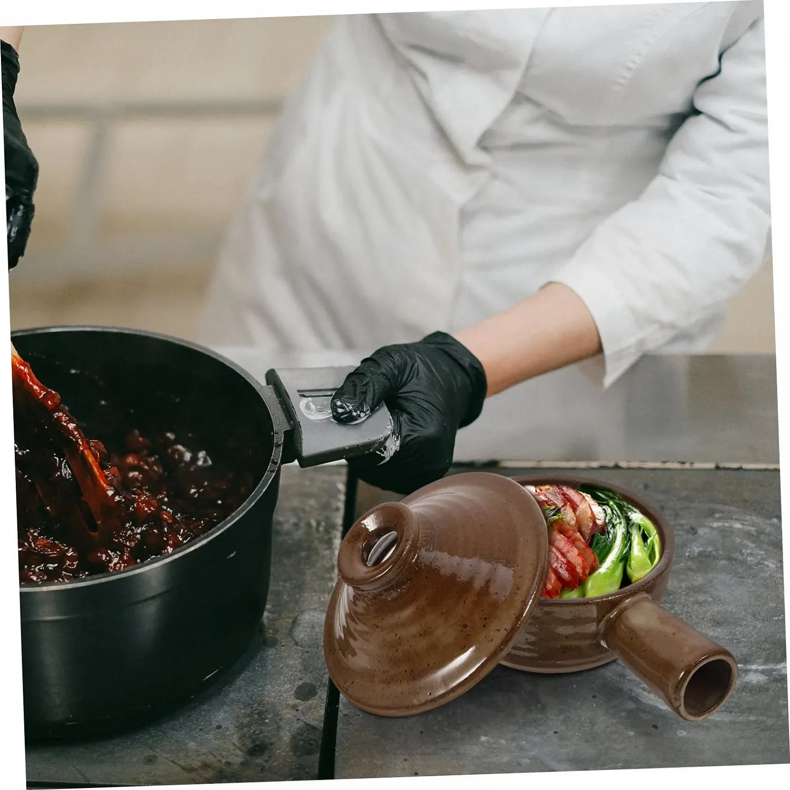 Кастрюля INOOMP с крышкой термостойкая с ручками и пароотводом, фото №4