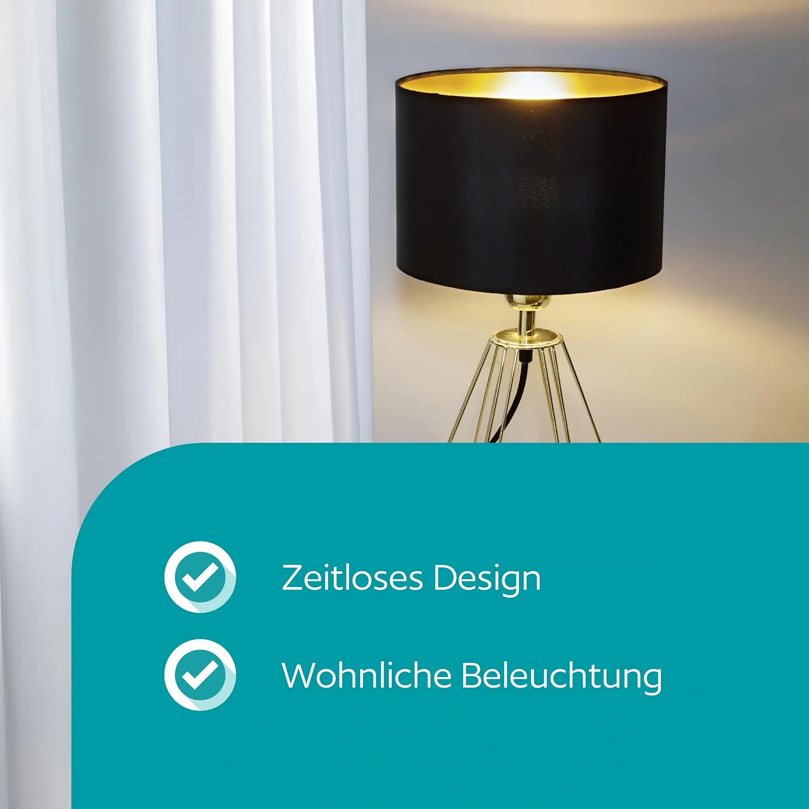 Настільна лампа EGLO Carlton 2 E14 Сталь Тканина Золотий Чорний, фото №3