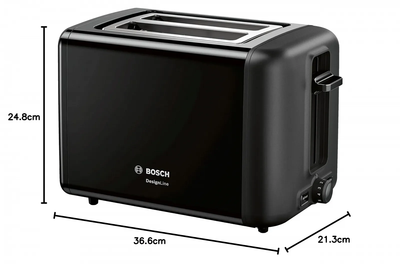 Тостер Bosch TAT3P423 970 Вт Чорний / Сріблястий, фото №11