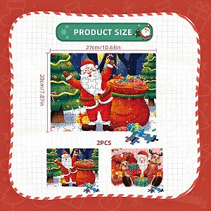 Набор из 2-х рождественских пазлов Christmas Puzzle Set 27 x 20 см synthetic.ua - Фото 1