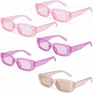 Винтажные очки Risipu, 5 шт., прямоугольные, розовые, фиолетовые, зеленые - Фото 1