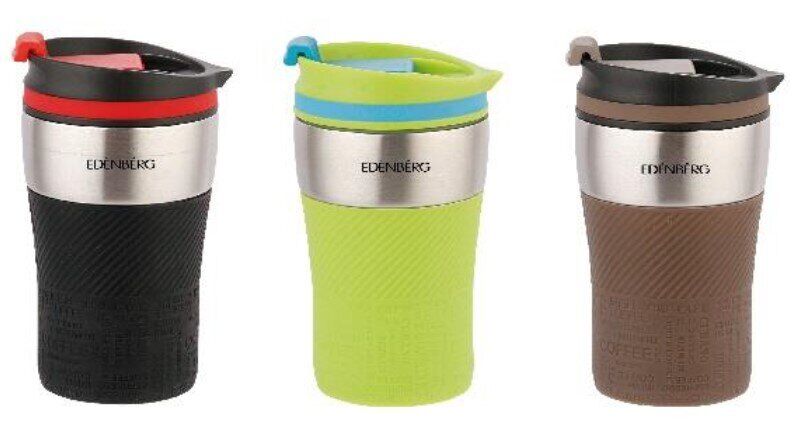 Термокружка з силіконовим містом 250 мл Edenberg EB-630, фото №1