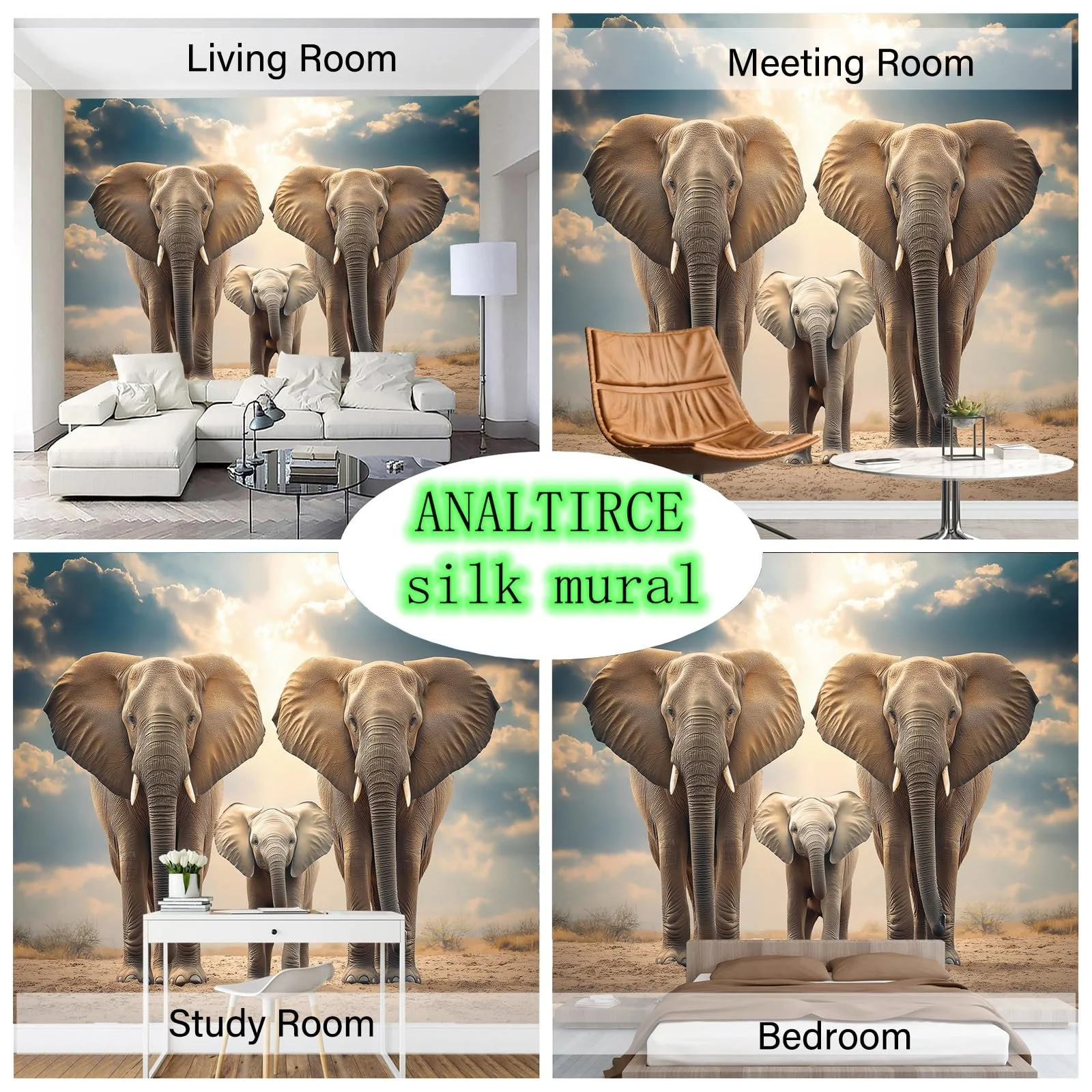 Фотошпалери 3D ефект Слон 350 x 256 см, фото №6