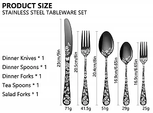 Набір столових приборів XIAOYU 5 предметів, чорний, харчова нержавіюча сталь synthetic.ua - Фото 1