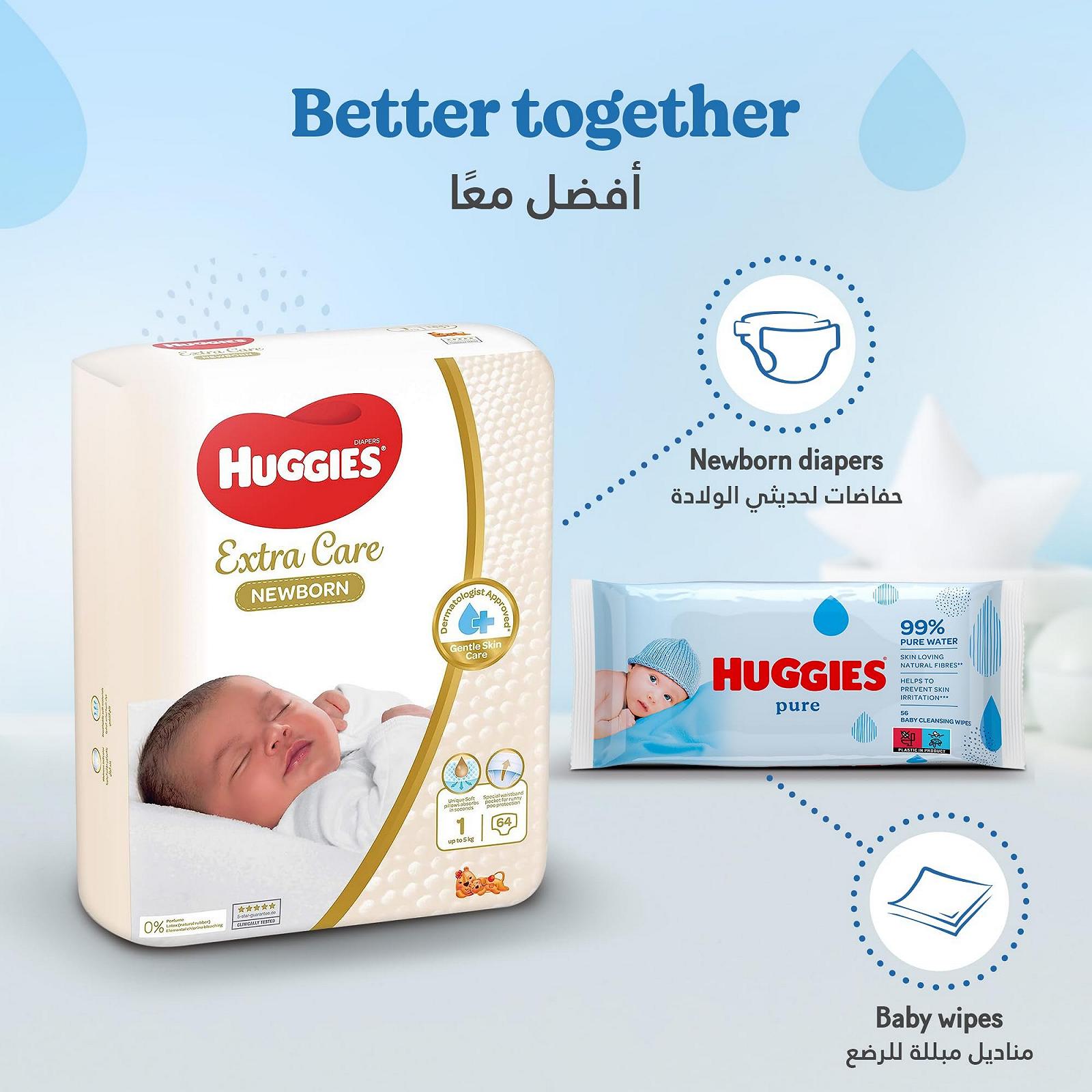 Влажные салфетки Huggies Pure, образец, 56 штук, фото №7