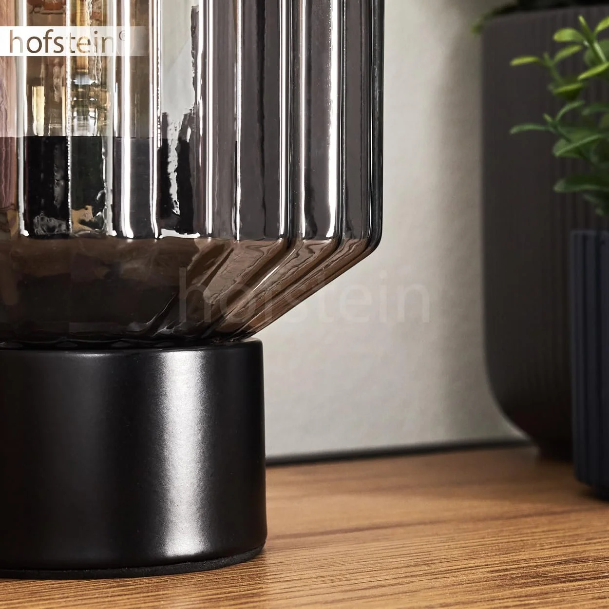 Настільна лампа Moruja Метал / Скло Скляний плафон 13 см 1 x E27 Чорний / Димчастий, фото №7