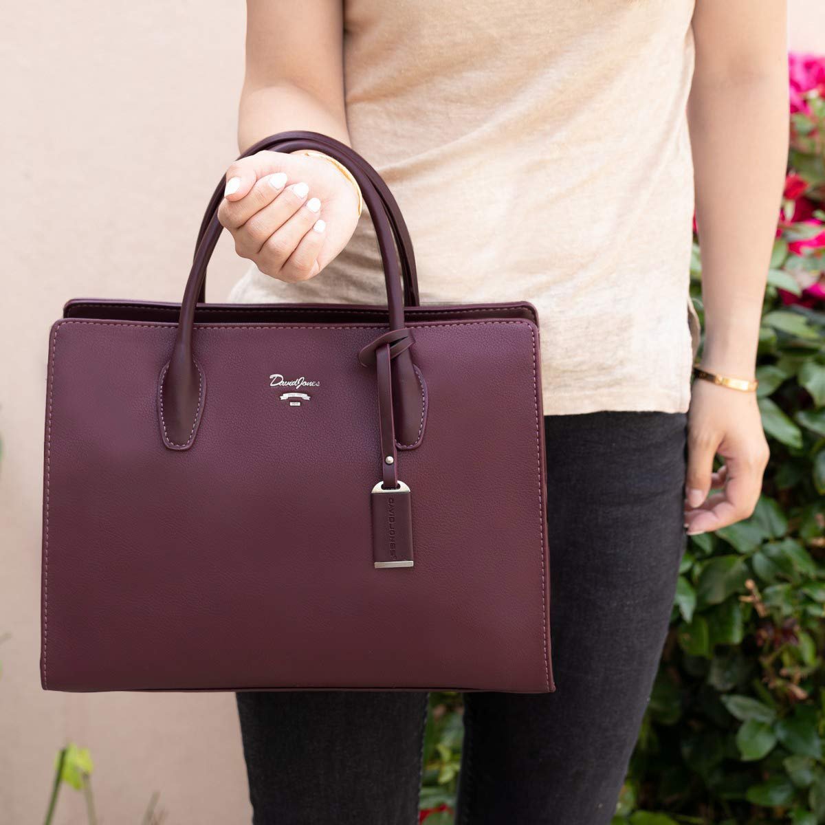 Сумка David Jones Большая, женская, тоут, шоппер из искусственной кожи, с ручками и множеством отделений, темно-синяя, фото №4