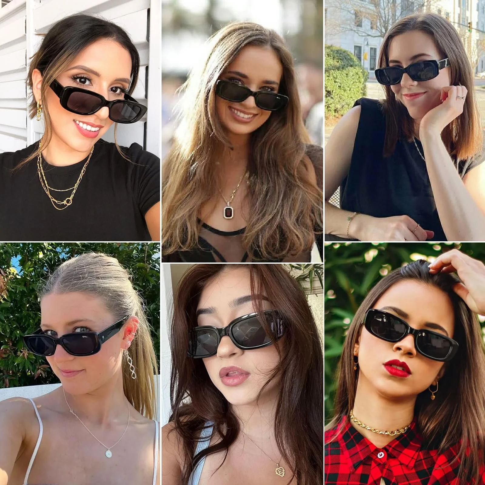 Сонцезахисні окуляри Dwenarry Прямокутні Вінтажні Вечірні 4 шт, фото №2