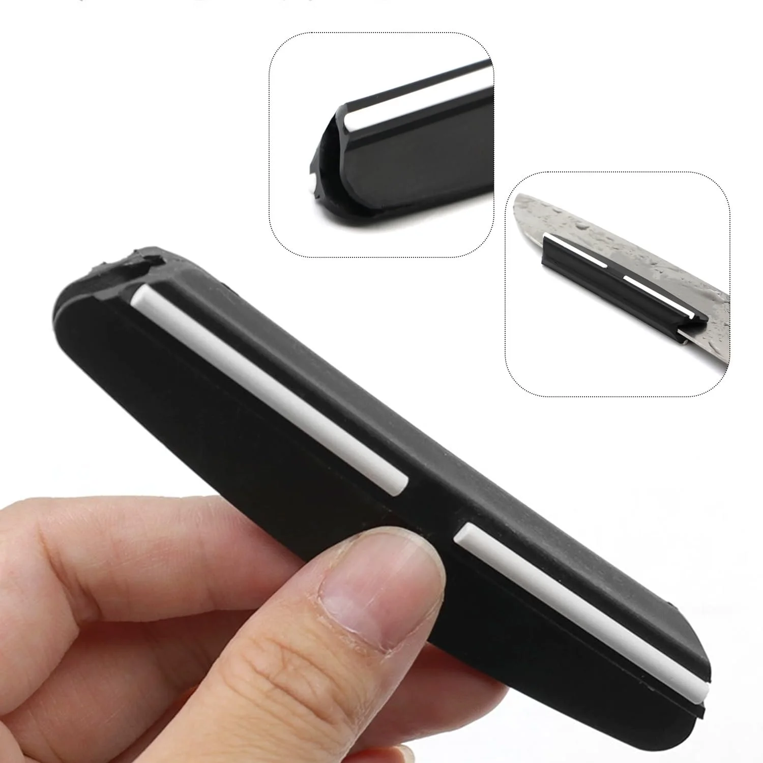 Тримач для заточування ножів 2 штуки 22 x 18 x 100 мм Чорний, фото №3