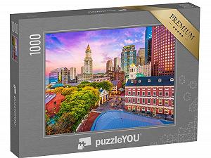 Пазл puzzleYOU American Cities Jigsaw Puzzle Collection Сумерки над Бостоном, Массачусетс 1000 элементов - Фото 1