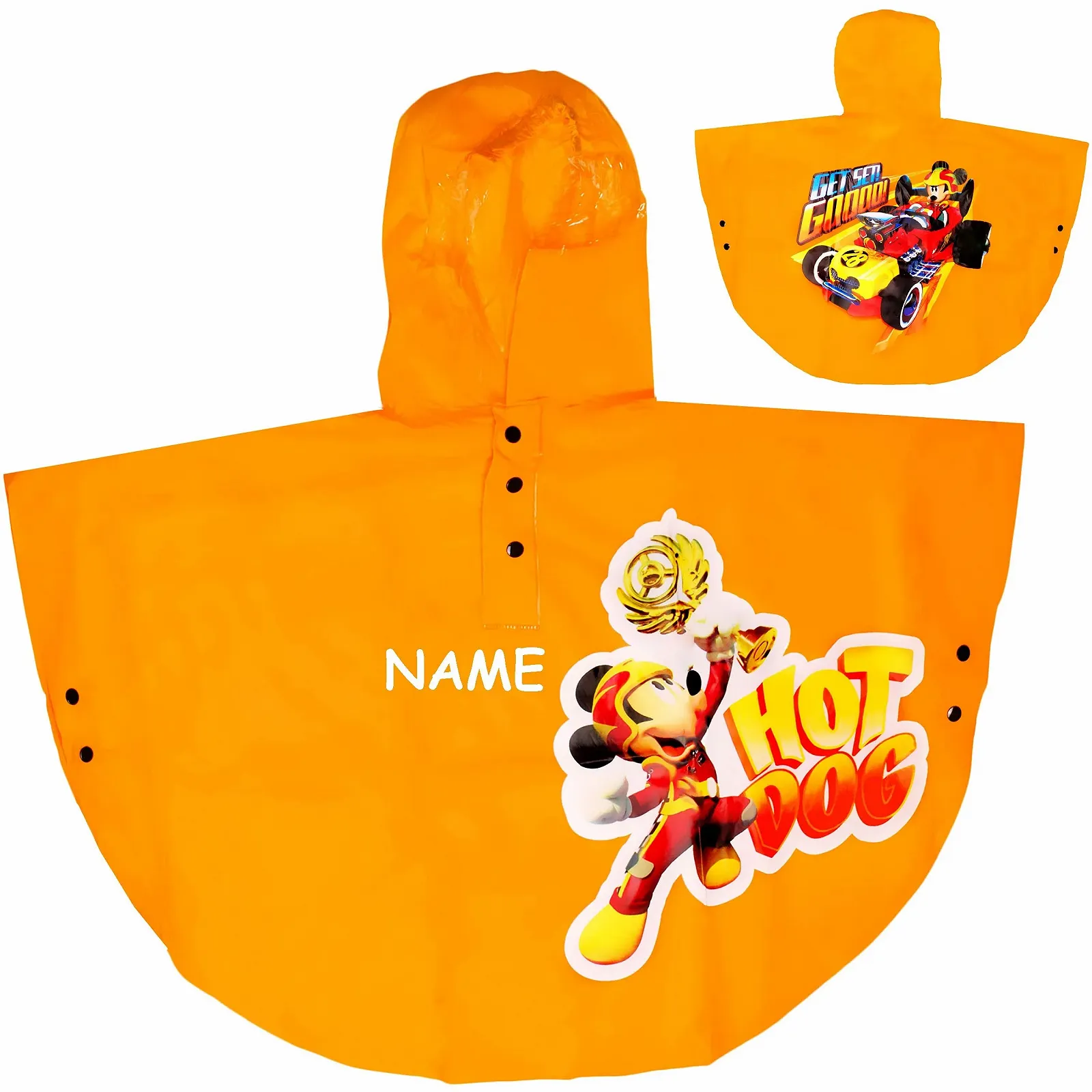 Дитячий пончо Mickey Mouse & Car блакитний/помаранчевий, фото №4