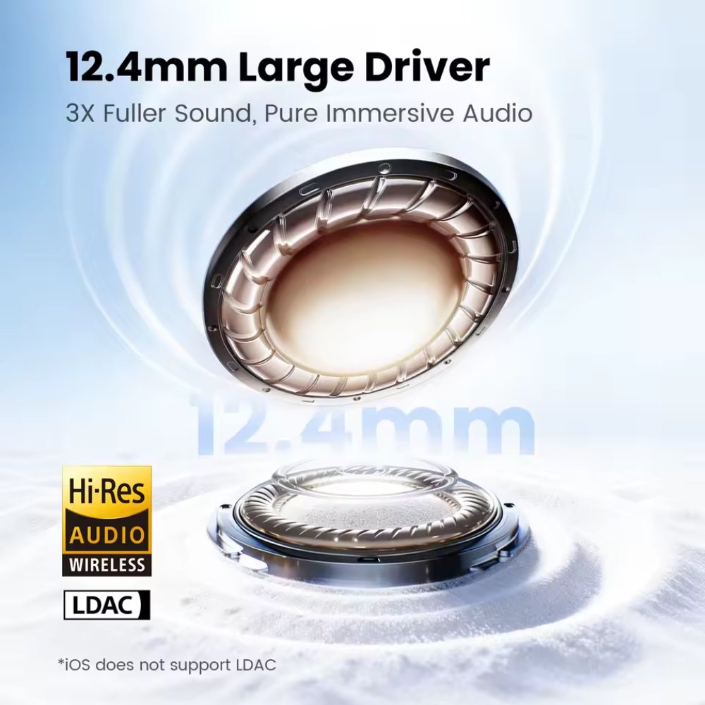 Навушники HAYLOU Flowbuds N55 Black LDAC Hi-Res Audio 54dB ANC IPX5, фото №3