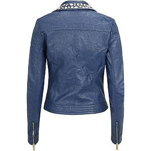 Куртка-косуха Sotala Жіноча Шкіряна Куртка Куртка З Екошкіри Синя synthetic.ua - Фото 1