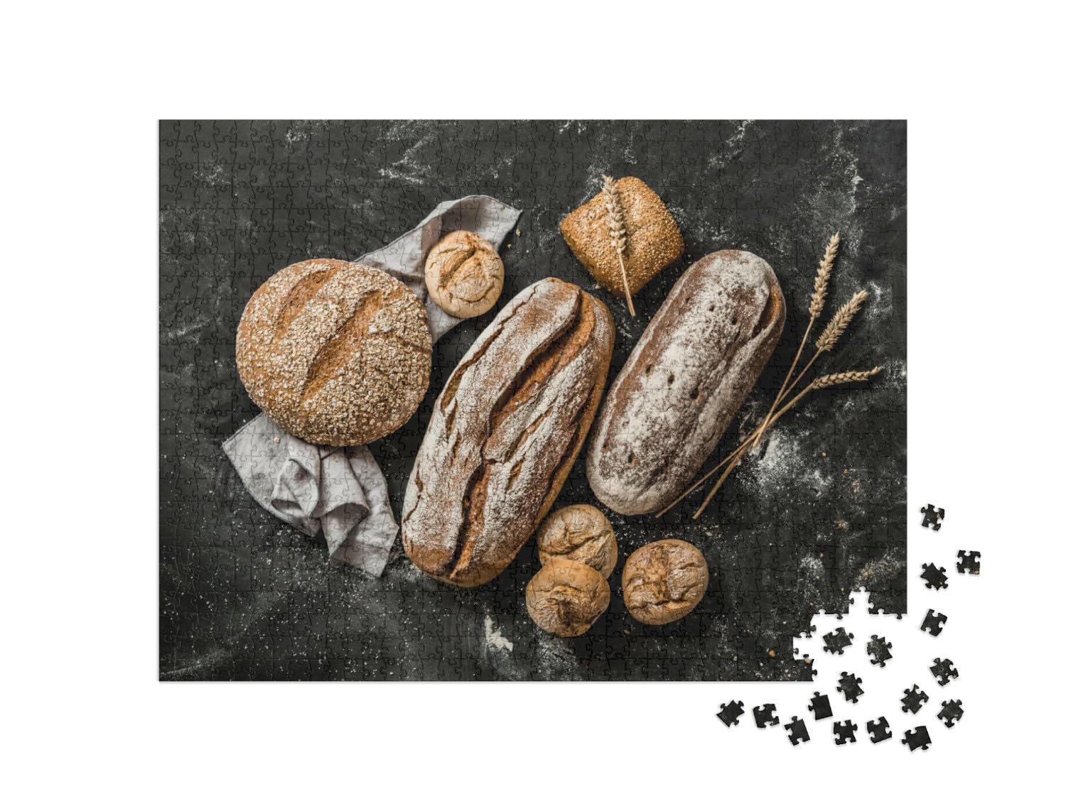 Пазл puzzleYOU Kitchen Food and Drink Puzzle Collection Рустикальный хрустящий хлеб и булочки 1000 элементов, фото №2