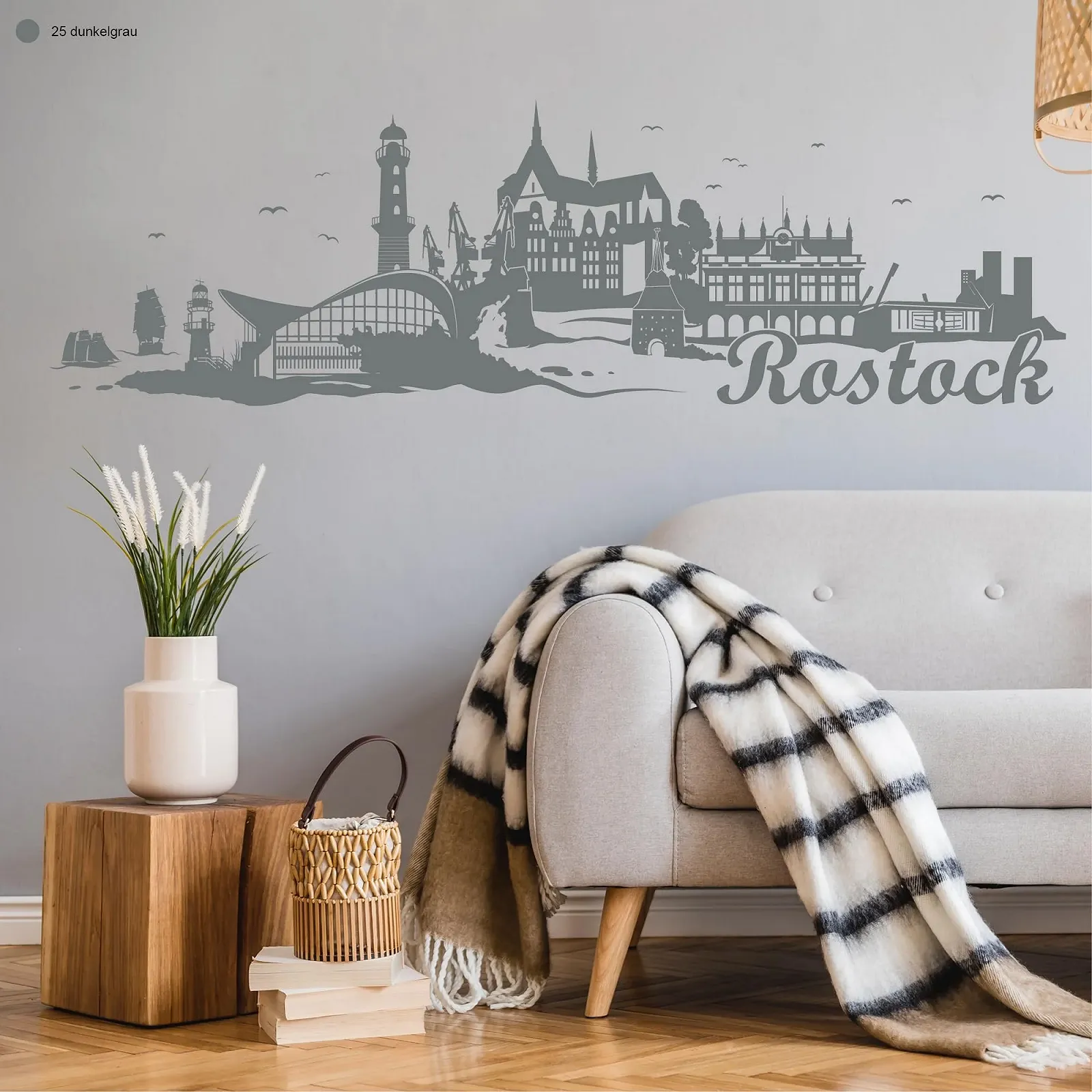 Наклейка на стену Wandtattoo Loft Rostock Skyline Warnemünde, фото №8