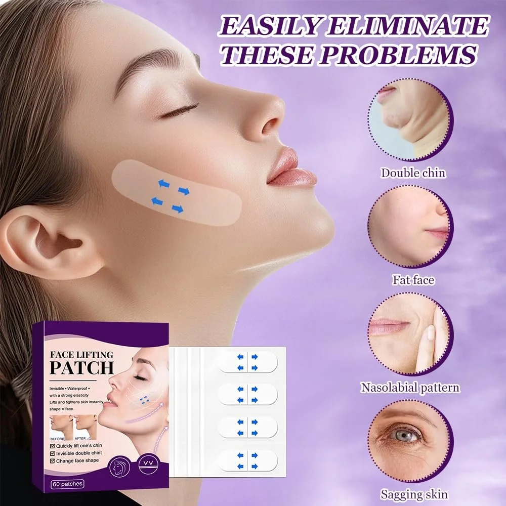 Наклейка для підтяжки обличчя HASAIKA Прозора, 60 штук, фото №3 Наклейка для підтяжки обличчя HASAIKA Прозора, 60 штук, фото №3