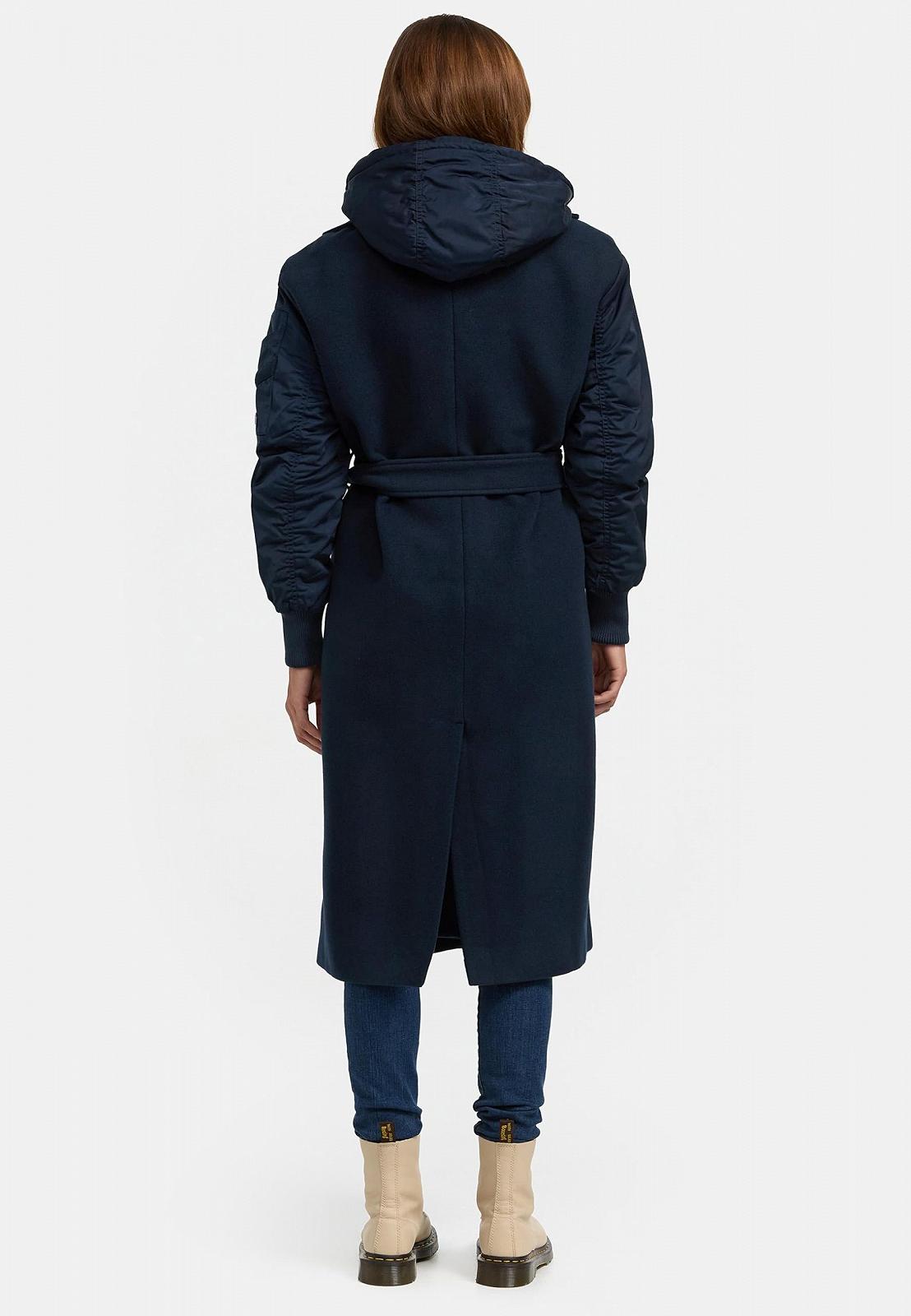 Перехідне пальто Marikoo Tjadee 16 Жіноче Тепле Довге знімний капюшон і пояс, фото №7