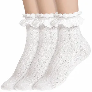 Шкарпетки з рюшами Mabor Білі, 3 пари - Фото 1