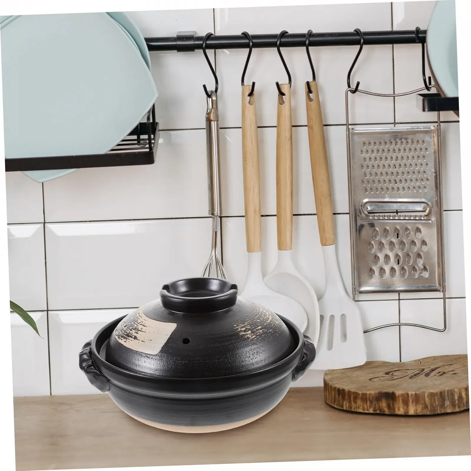 Кастрюля-жаровня Керамическая 900 мл Гладкое антипригарное покрытие Термостойкая крышка с вентиляционными отверстиями, фото №6