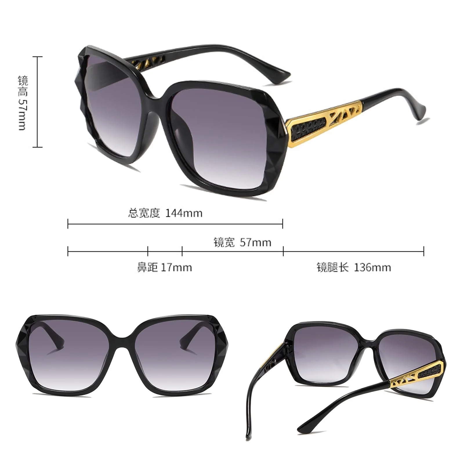 Солнцезащитные очки AYNKH Овальные Ретро Multicolor, 3 шт, фото №2