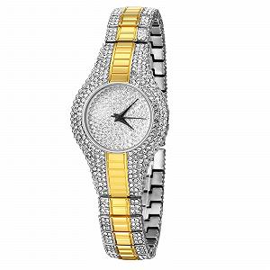 Часы женские кварцевые JewelryWe Аналоговые серебристый / золотой - Фото 1