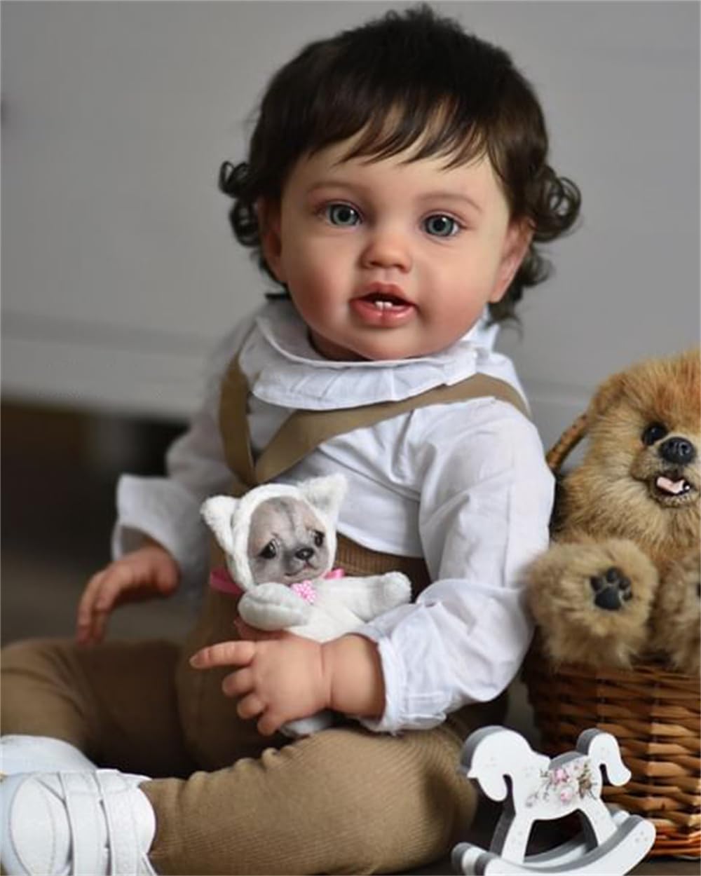 Кукла Anano Reborn Toddler 60 см Reborn Baby Boy с волосами Реалистичная кукла с зубами и подлинным видом, фото №3