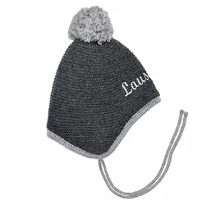 Вязаная детская шапка BONDI Baby Kleinkinder Lausbub 91584 | Anthra Melange 47 synthetic.ua - Фото 1