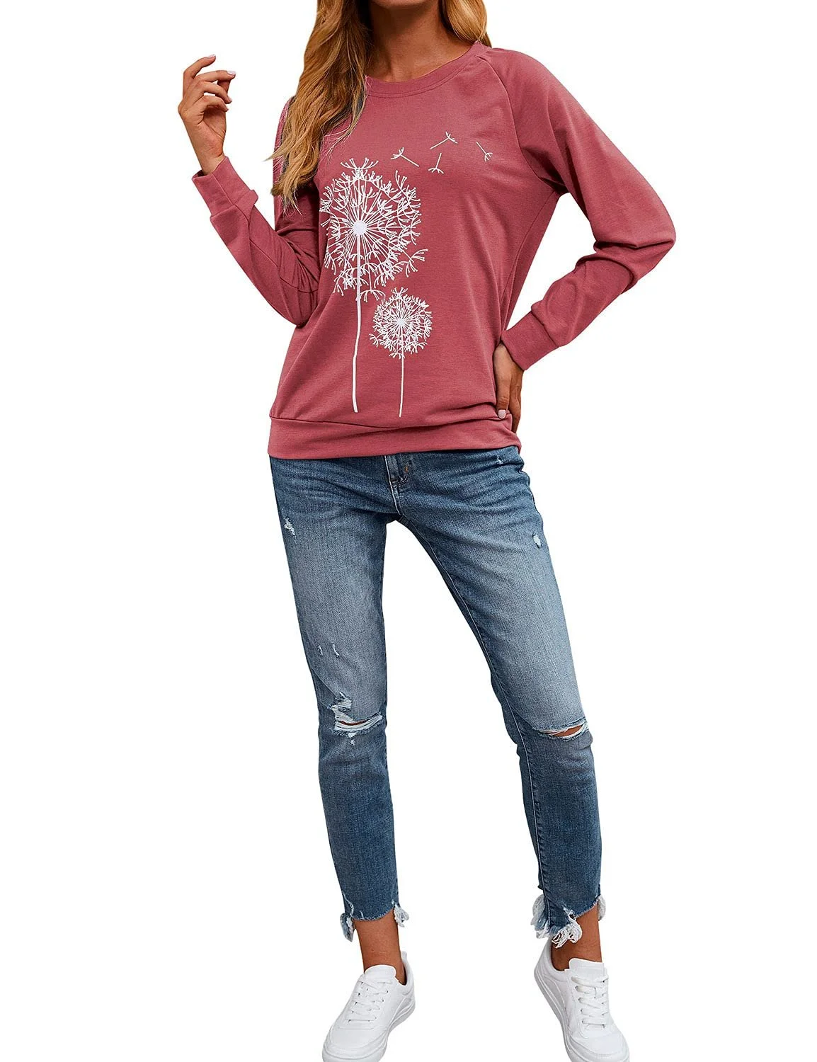Женский свитшот Dresswel Одуванчик, длинный рукав, принт одуванчика, осенне-зимний пуловер, блузка, топы, фото №5 Женский свитшот Dresswel Одуванчик, длинный рукав, принт одуванчика, осенне-зимний пуловер, блузка, топы, фото №5
