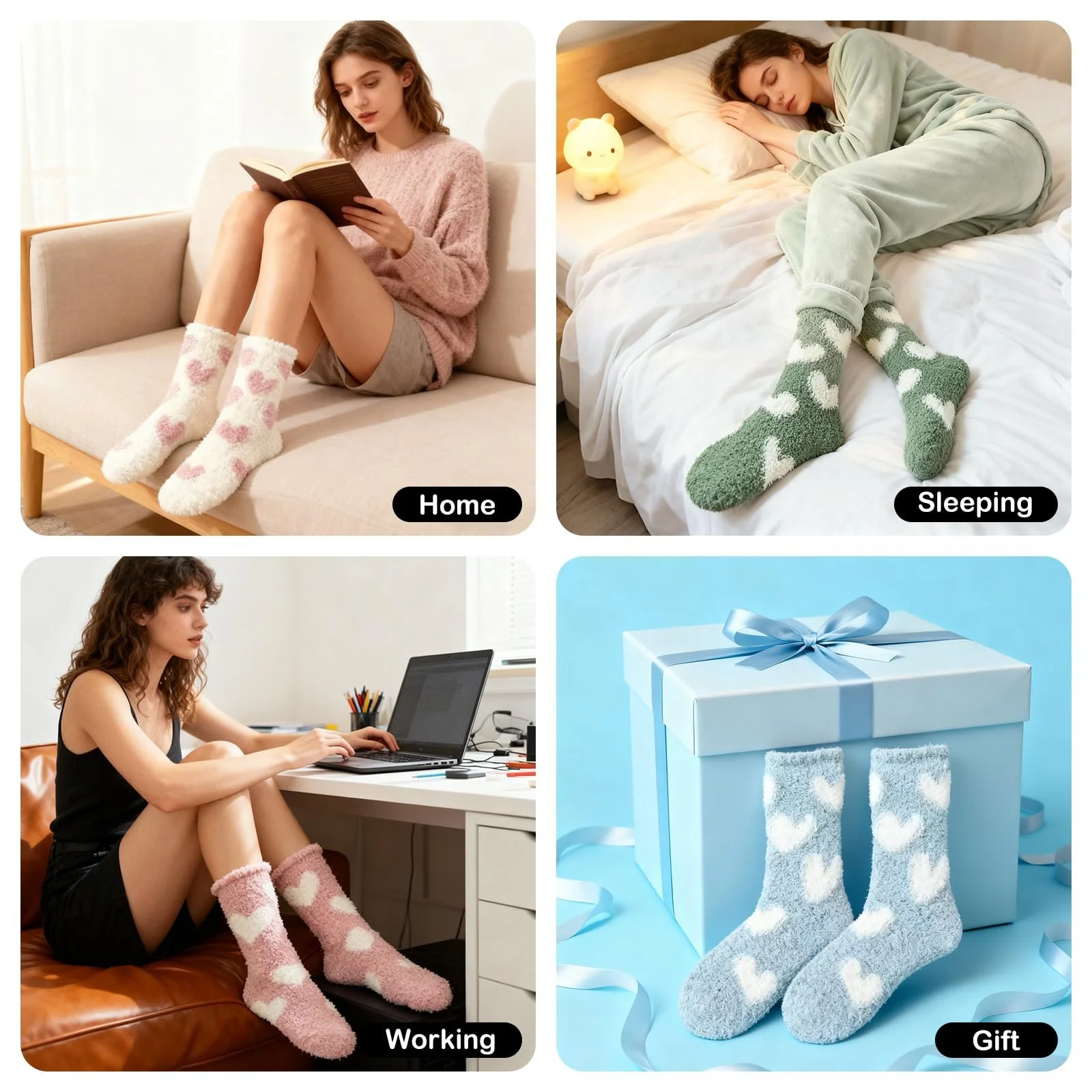 4 пари м'яких шкарпеток для жінок, фото №7