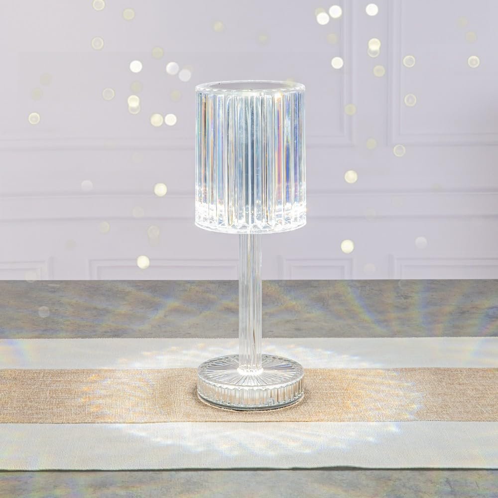 Настільна світлодіодна лампа Ideen mit Herz кришталевий ефект Diamond висота 24,6 см з регулюванням яскравості акумуляторна, фото №4