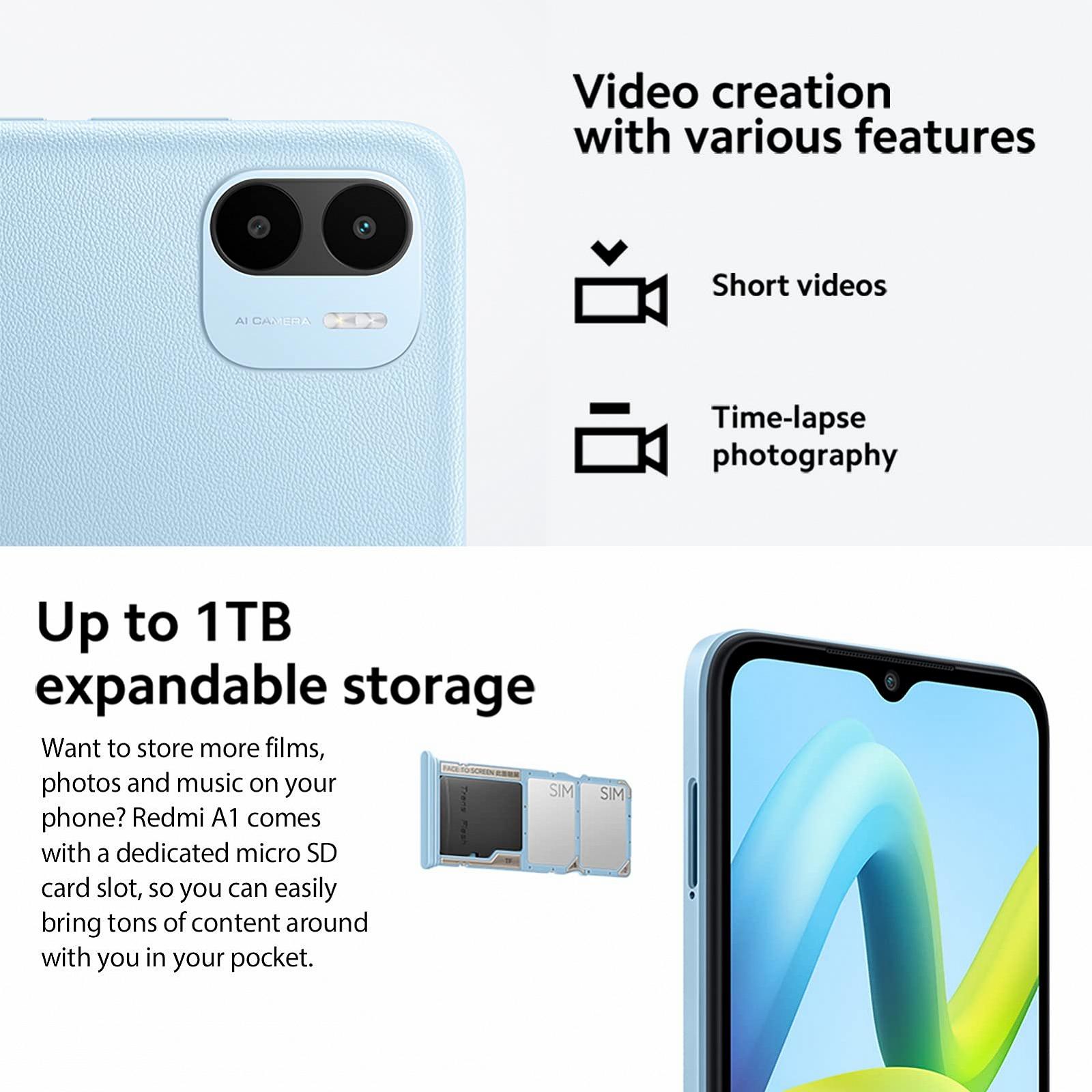 Смартфон Xiaomi Redmi A1 2GB RAM 32GB ROM Black, фото №6