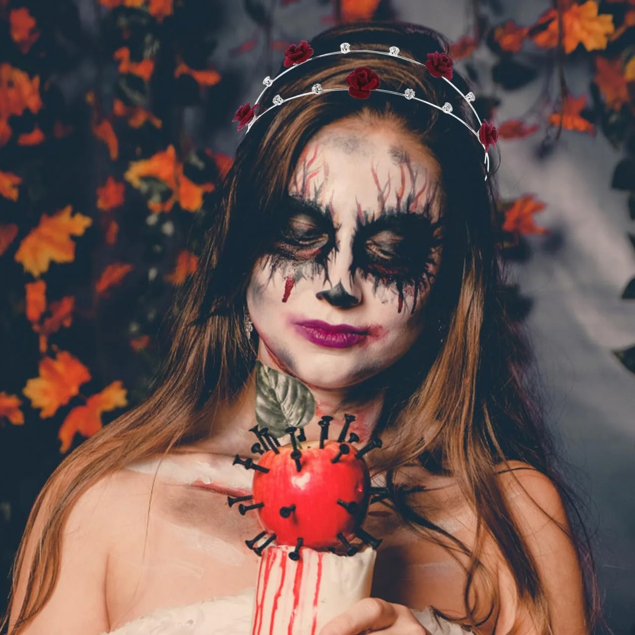 Обруч для волосся подвійний Beaupretty з блискучими стразами, фото №4