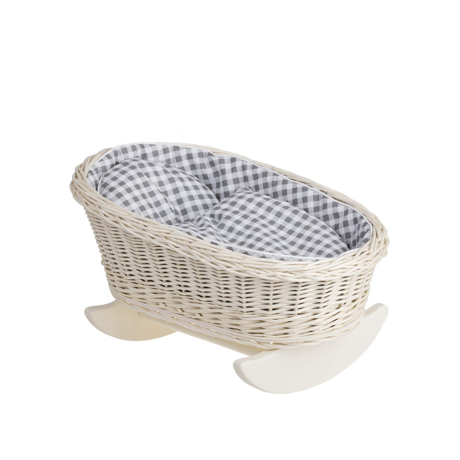 Ліжечко e-wicker24 Плетене Виготовлене Вручну Ліжечко для Ляльок Плетене Ліжко-Гойдалка, фото №1