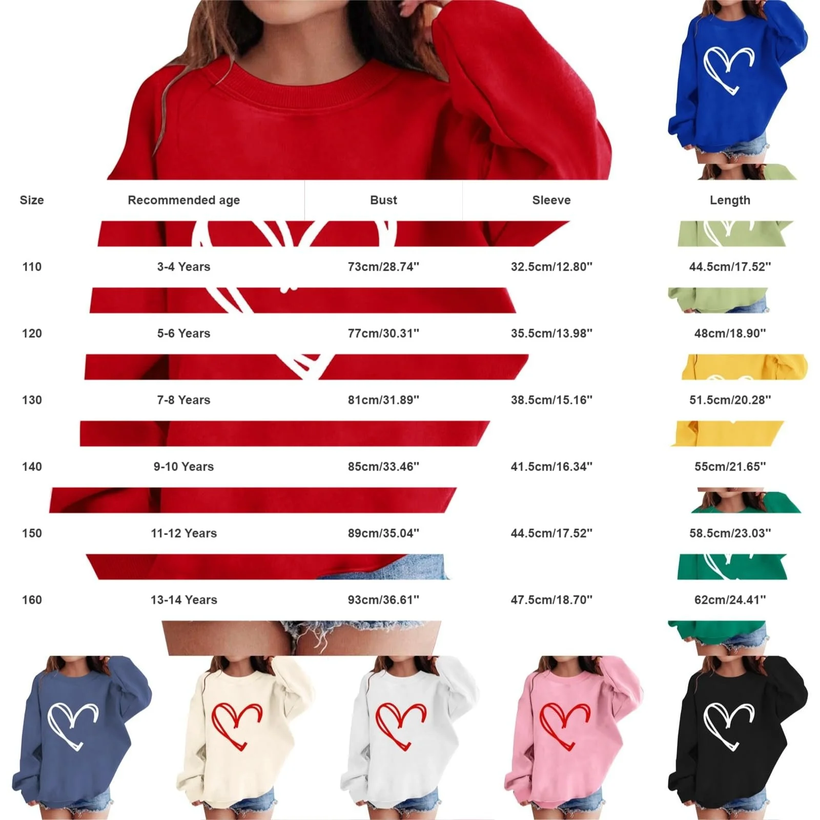 Пуловер Generisch для дівчат, з круглим вирізом, фото №5