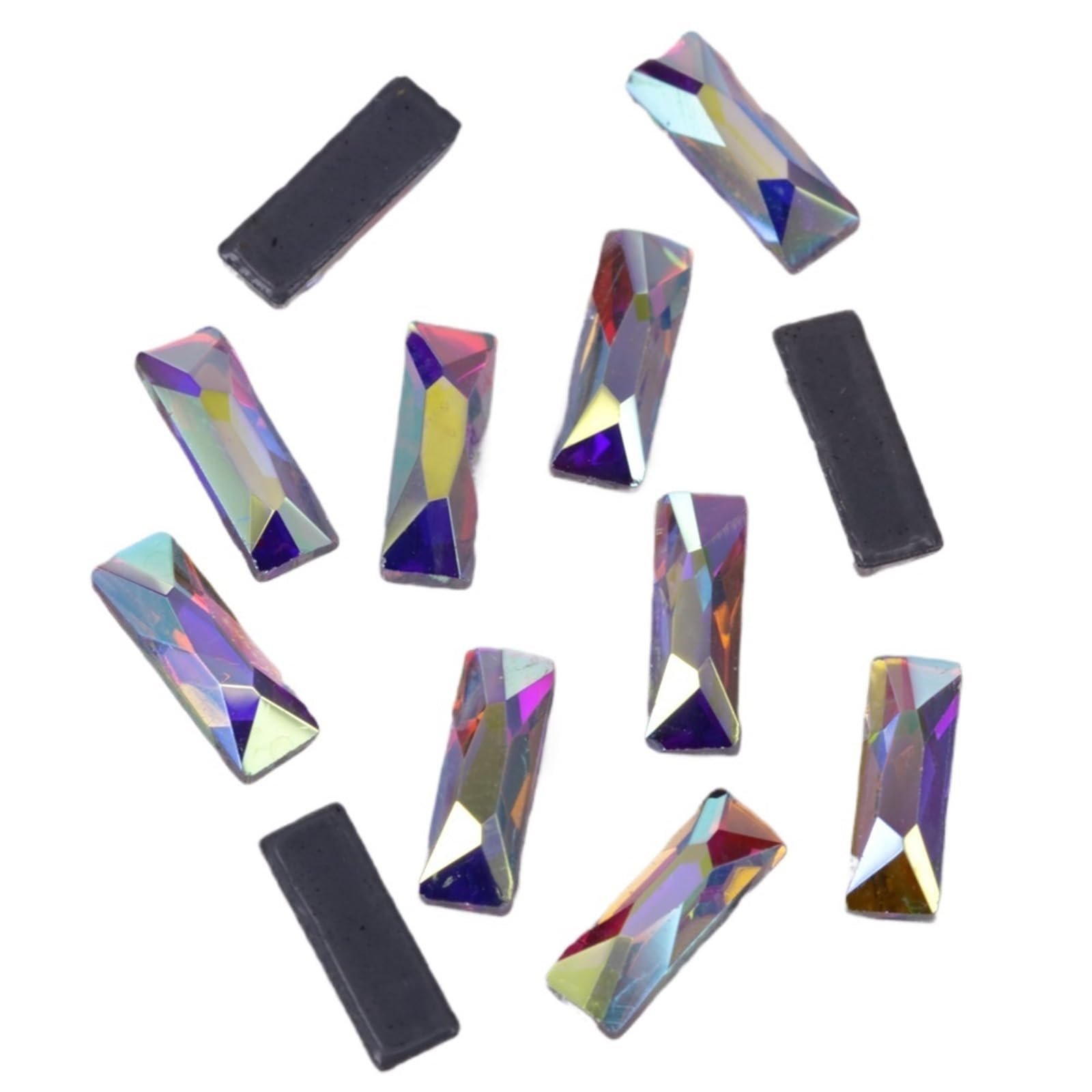 Стрази Плоскі Кристалічні 3x7 мм Багет AB, 50 шт, фото №1 Стрази Плоскі Кристалічні 3x7 мм Багет AB, 50 шт, фото №1