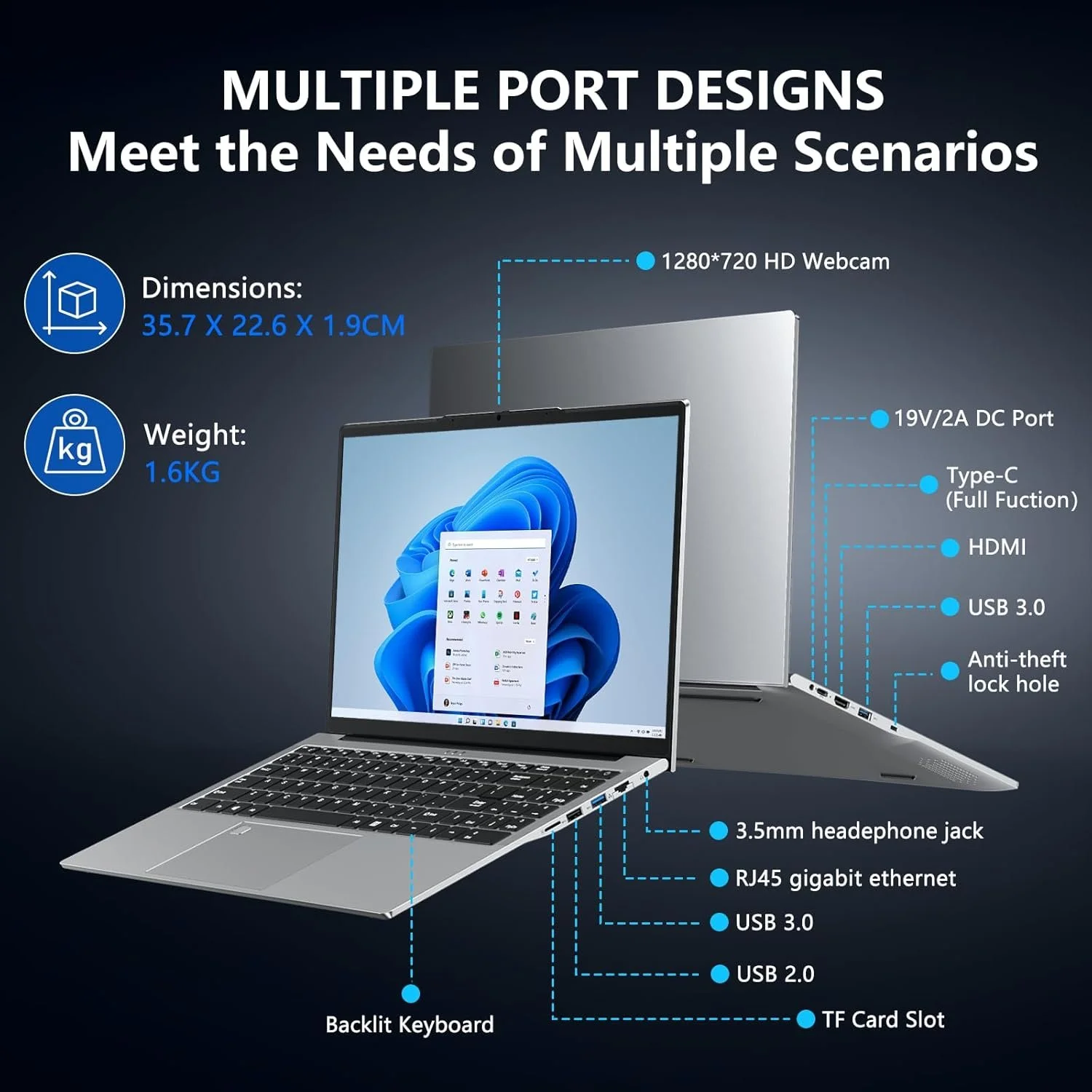 Ноутбук 15.6" NIAKUN DH01 Intel Core i3-1025G1 RAM 16GB SSD 512GB Windows 11, фото №5