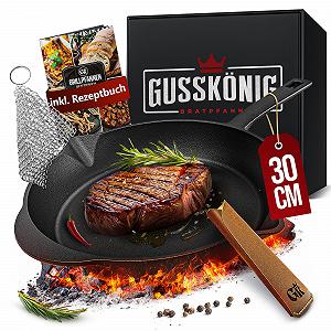 Сковорода-гриль GUSSKÖNIG Чавун 30 см Індукційна, обпалена - Фото 1