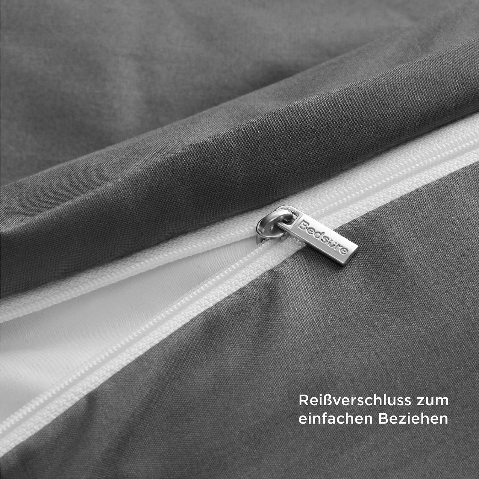 Постільна білизна Bedsure 135 x 200 см, 4 предмети, антрацит, 2 підковдри 135 x 200 см і 2 наволочки 80 x 80 см, комплекти постільної білизни, мікрофібра з поліестеру на блискавці, фото №7